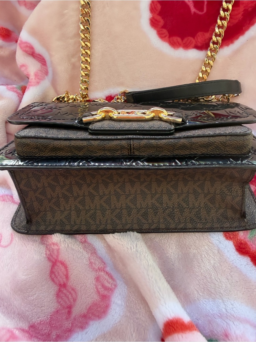Michael Kors Black Glossy Large Heather Shoulder or Crossbody - Picture 3 of 11